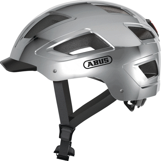 An animated image of the Abus Hyban 2 cycle safety helmet. The image cycles through the various colour options for the helmet.