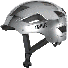 Load image into Gallery viewer, An animated image of the Abus Hyban 2 cycle safety helmet. The image cycles through the various colour options for the helmet.