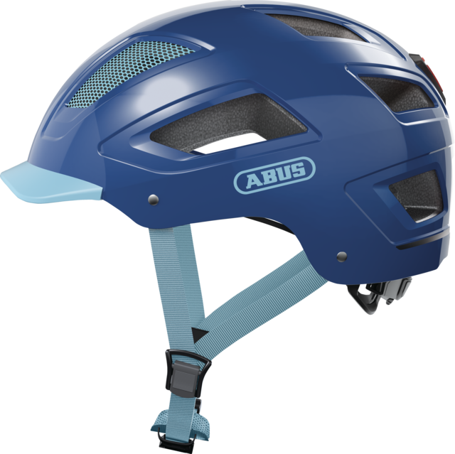 A product image of the Abus Hyban 2.0 cycle safety helmet, showing the colour option for Core Blue.