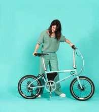 Load image into Gallery viewer, An animated gif showing how quickly the Ahooga Power 36V folding electric bike can be folded . The Ahooga Power 36V folding electric bike is available to buy from Bleeper.