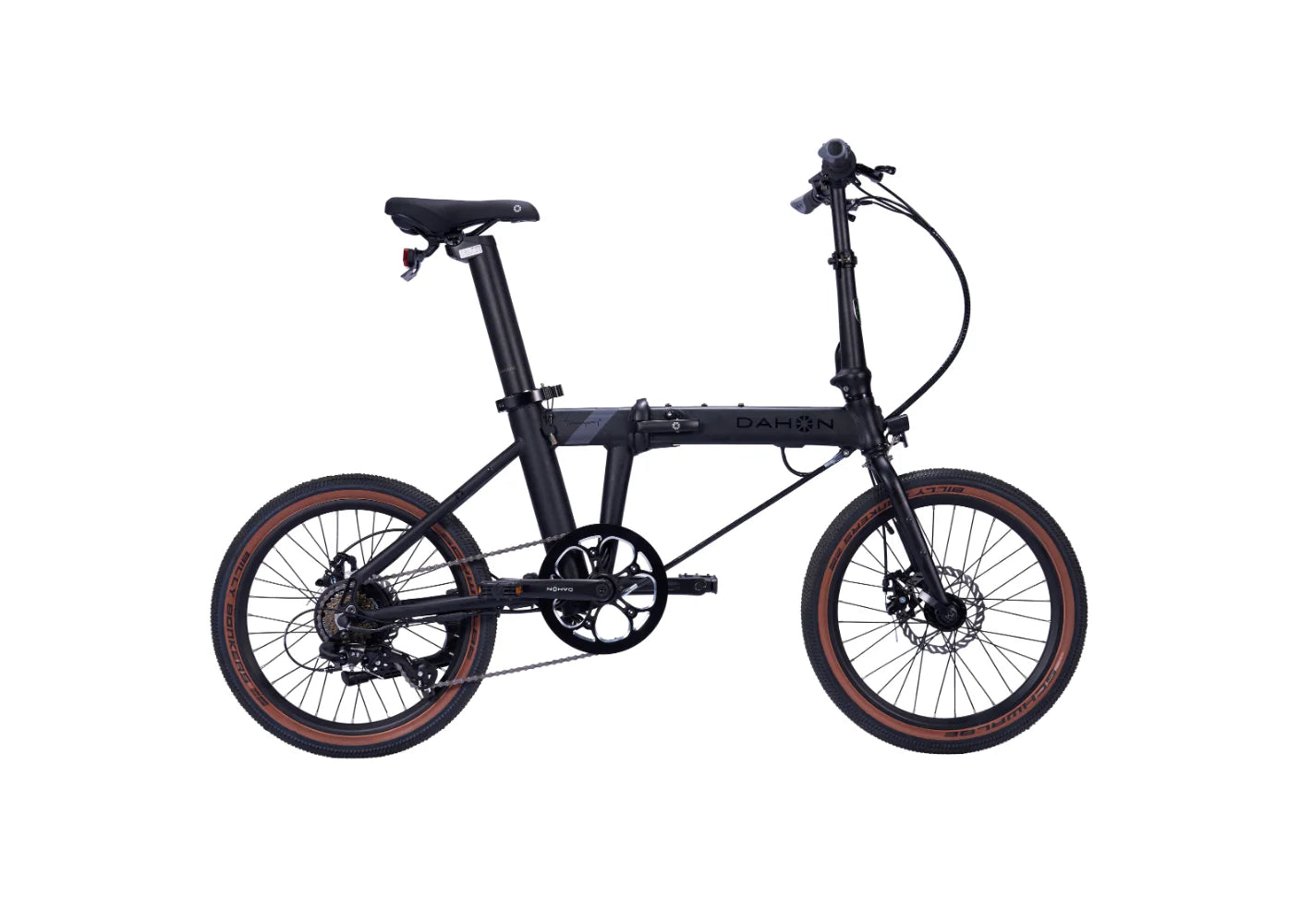 A product image of a folding Dahon E-Hemingway electric bike with a black frame.