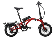 Load image into Gallery viewer, A product image showing the Dahon Curl Ei4 electric folding bike against a white background. The frame colour is red.