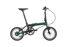 Load image into Gallery viewer, A forest green Dahon K-feather folding electric bike on a white background.