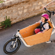Load image into Gallery viewer, A top-down view of the Yuba Bamboo Box add-on for the Yuba Supercargo CL electric cargo bike.