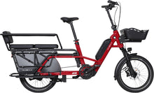 Load image into Gallery viewer, A product image of the Velo de Ville Loady electric longtail cargo bike. The frame colour is red.