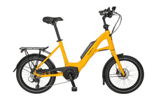 Load image into Gallery viewer, A product image of the VELO DE VILLE KEB compact electric bike, showing the Melon Yellow frame colour.