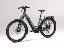 Load image into Gallery viewer, Green e-bike on a white background.