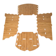 Load image into Gallery viewer, A product image showing the four separate components of the Yuba Bamboo Box: The front, rear, and two sides.