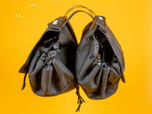 Load image into Gallery viewer, A product image showing the Yuba 2-Go Cargo Bags which attach to the Yuba Spicy Curry electric longtail cargo bike.