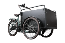 Load image into Gallery viewer, A product image of the Bimas eCargo 3.3 Economy electric cargo bike, showing the front and right side of the cargo bike.