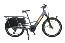 Load image into Gallery viewer, A product image showing the right side of the Yuba Boda Boda electric longtail cargo bike.