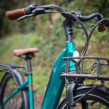 Load image into Gallery viewer, A close-up photo of the Kuma S2 electric bike showing the detail of the Emerald Green frame colour.