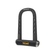 Load image into Gallery viewer, Black U-shaped lock with 'OnGuard' branding on a white background