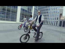 Load and play video in Gallery viewer, A youtube video featuring the Ahooga Max folding electric bike. In the video two men ride Ahooga Max bikes around an urban environment. The original video also features a woman cycling the bike, but the frame colour she was using was discontinued so she isn't featured in the video to avoid confusion about the availability of that frame colour option.