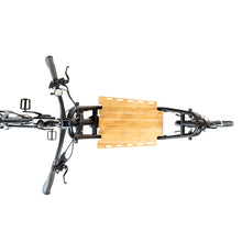 Load image into Gallery viewer, A product image showing an overhead view of the Yuba Supercargo bamboo base board, which attaches to the Yuba Supercargo CL electric cargo bike.