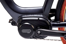 Load image into Gallery viewer, A product image of the Veloci Spirit electric bike from LeaseBike showing the details of the M300 mid-drive electric motor from Bafang, which is situated at the bottom bracket of the bike, in between the pedals.