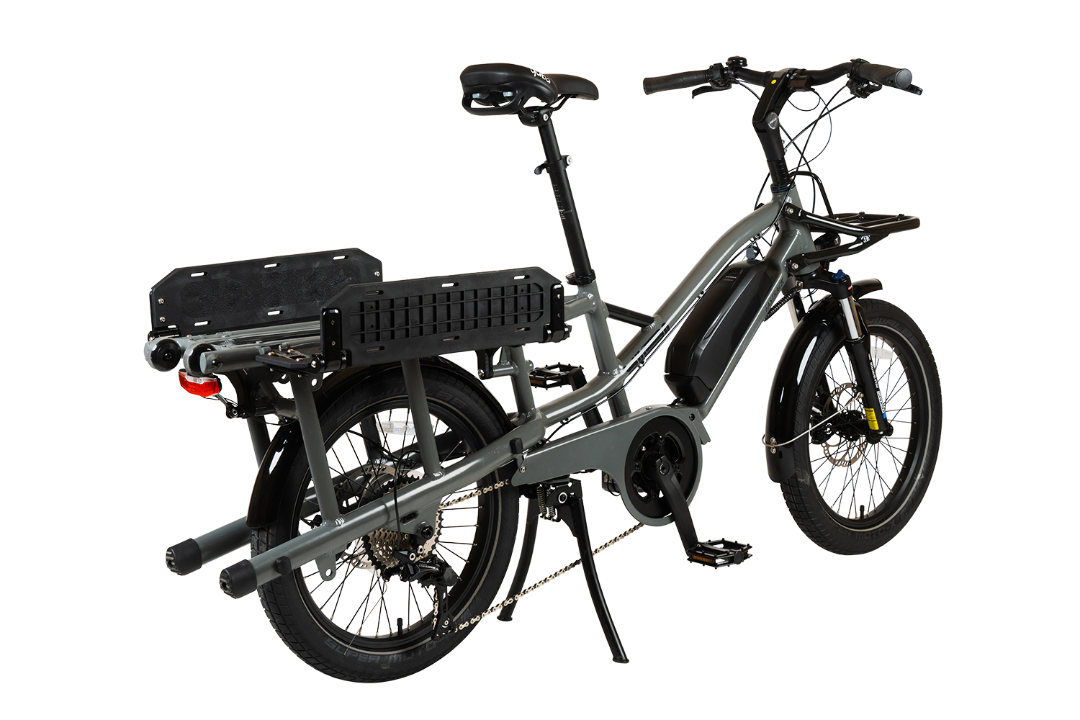 Gray Electric Cargo bike Yuba Fastrack