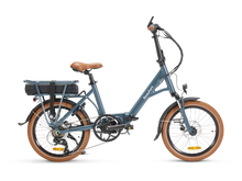 Load image into Gallery viewer, Beaufort Billie folding electric bike product photo, featuring the &quot;rackley grey&quot; frame colour.
