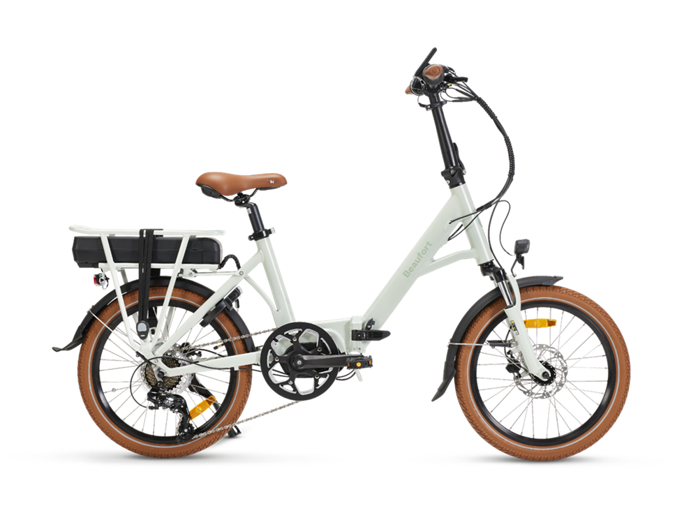 Beaufort Billie folding electric bike product photo, featuring the "dry green" frame colour.