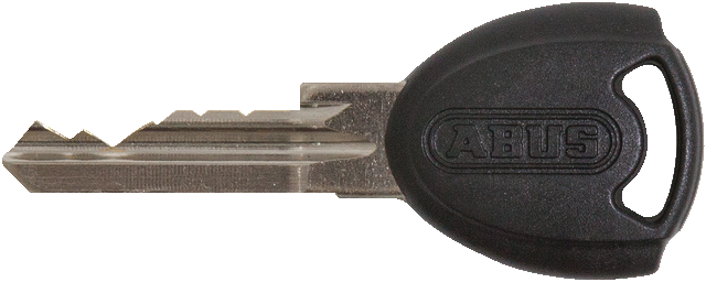 A product image of an Abus key for a bicycle lock.