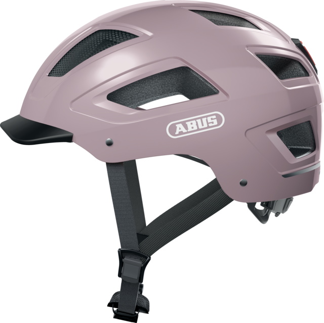 A product image of the Abus Hyban 2.0 cycle safety helmet, showing the colour option for Mellow Mauve.