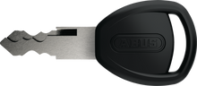 Load image into Gallery viewer, Bike lock key with black casing and metallic blade on a white background
