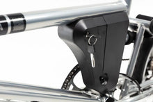 Load image into Gallery viewer, A product image of the Ahooga Power 36V folding electric bike showing a close-up of the battery box which contains the 36V battery. The Ahooga Power 36V folding electric bike is available to buy from Bleeper.
