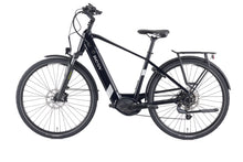 Load image into Gallery viewer, A product image of the BESV TR 2.1 electric bike, showing the crossbar frame variant in a black colour, shown from the left side.
