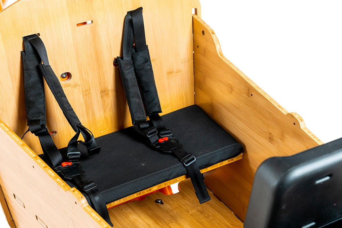 A product image showing an overhead view of the Yuba Supercargo Bamboo Box Seat Kit.