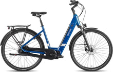 Load image into Gallery viewer, Product image of the BESV CT 2.3 electric bike with the step-through frame variant, in the colour denim blue.
