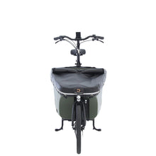 Load image into Gallery viewer, A product image showing the flat rain cover on the Dolly electric cargo bike. 
