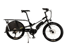 Load image into Gallery viewer, A product image of the Yuba Kombi E6 electric longtail cargo bike. This is the bare layout of the bike, with no accessories added. The bike has a black frame. 
