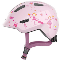 Load image into Gallery viewer, A product image of the Abus Smiley 3.0 children&#39;s bicycle helmet with the rose princess colour.
