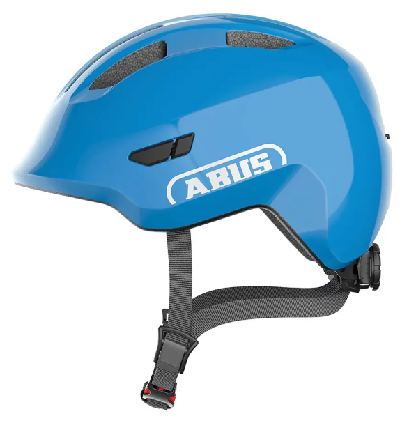 A product image of the Abus Smiley 3.0 children's bicycle helmet with the shiny colour.