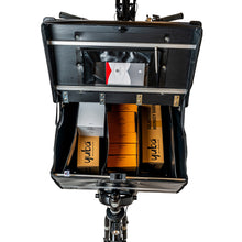 Load image into Gallery viewer, A top-down photo showing the inside of the Yuba Supercargo professional delivery box attachment. 
