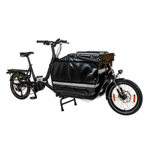 Load image into Gallery viewer, A product image of the Yuba Supercargo CL electric cargo bike with the professional box on the front loading area. This box is weatherproof and can be locked to keep its contents secure.
