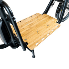 Load image into Gallery viewer, A product image of the Yuba Supercargo bamboo base board, which attaches to the Yuba Supercargo CL electric cargo bike.
