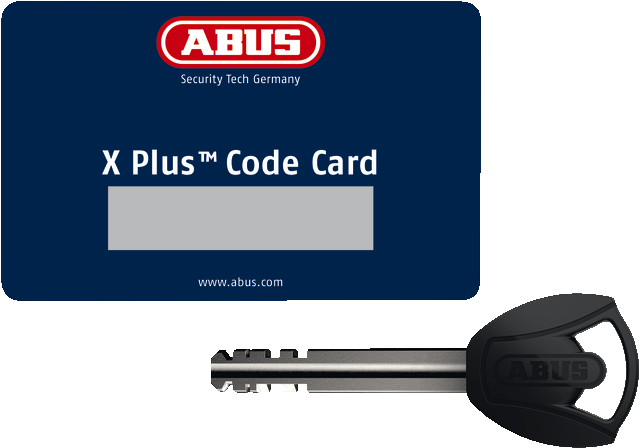 Product image of the Xplus code card and key.