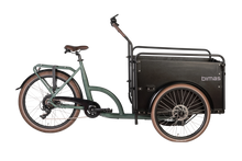 Load image into Gallery viewer, A product image of the Bimas eCargo 3.3 Economy electric cargo bike, showing the side of the cargo bike.
