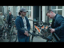 Load and play video in Gallery viewer, A youtube video of a person collecting their electric bike from LeaseBike. The video shows the process of arriving at Bleeper&#39;s workshop and being shown the various features of the electric bike. 
