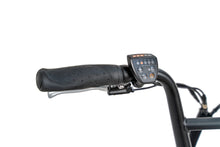 Load image into Gallery viewer, A product image of the Radrunner 2 electric longtail cargo bike from Rad Power Bikes, which is available to hire from LeaseBike. The photo shows the details of the power assist controls on the left side of the handlebar.
